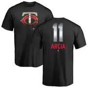Men's Minnesota Twins ＃11 Orlando Arcia Black Midnight Mascot T-Shirt