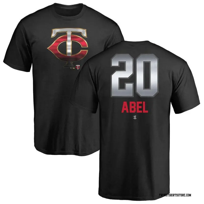Men's Minnesota Twins ＃20 Mick Abel Black Midnight Mascot T-Shirt