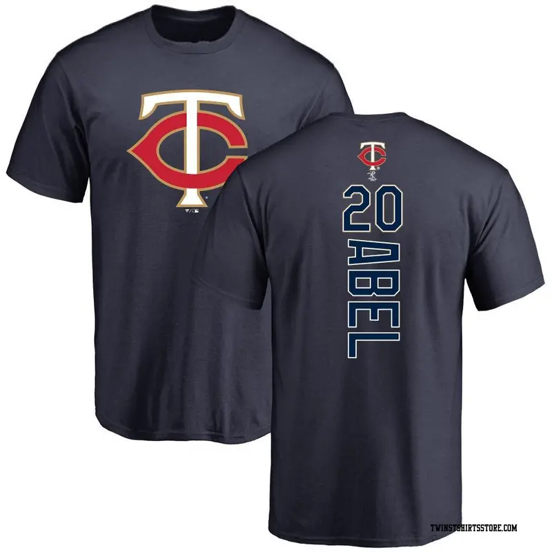 Men's Minnesota Twins ＃20 Mick Abel Navy Backer T-Shirt
