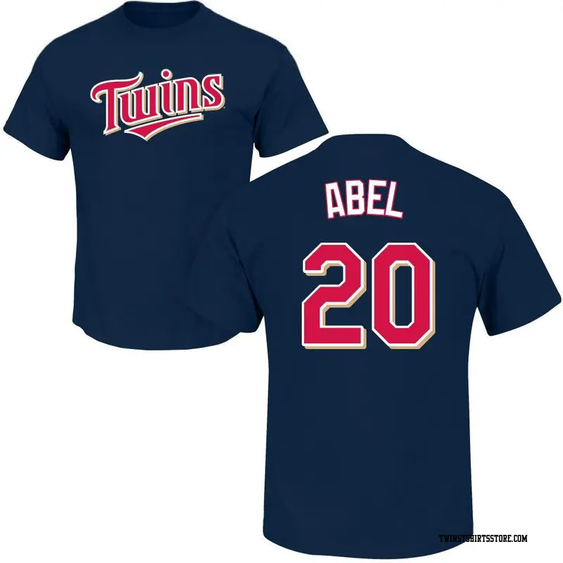 Men's Minnesota Twins ＃20 Mick Abel Navy Roster Name & Number T-Shirt