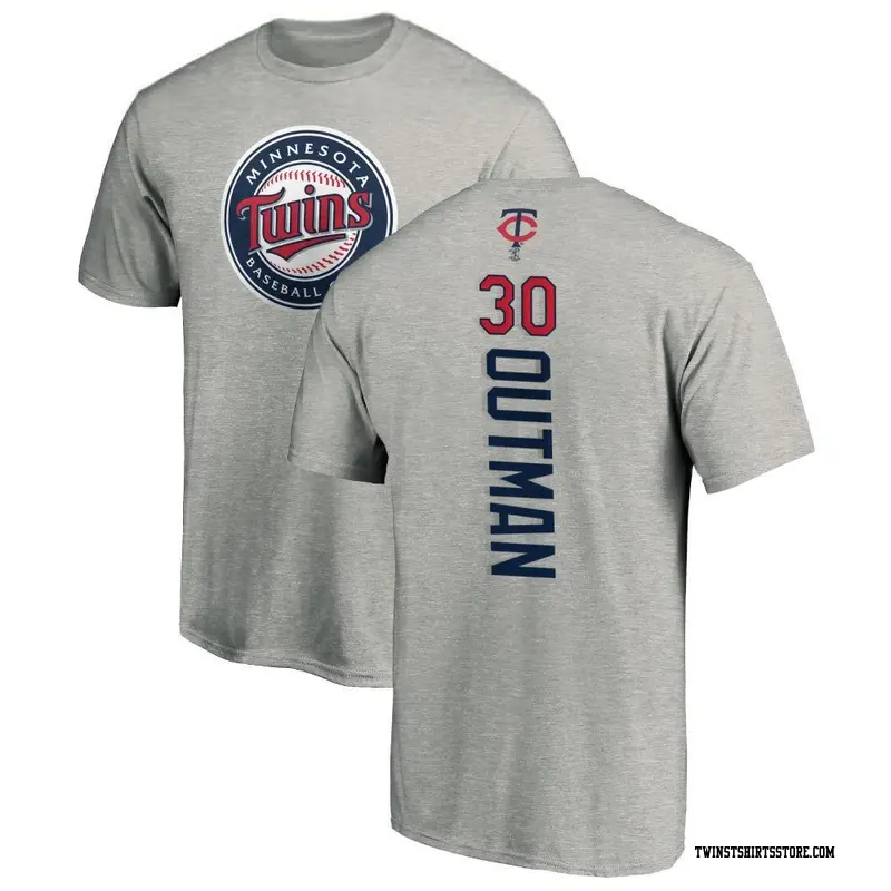 Men's Minnesota Twins ＃30 James Outman Ash Backer T-Shirt