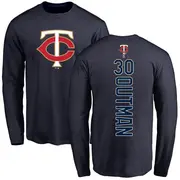 Men's Minnesota Twins ＃30 James Outman Navy Backer Long Sleeve T-Shirt