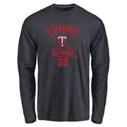 Men's Minnesota Twins ＃30 James Outman Navy Base Runner Long Sleeve T-Shirt