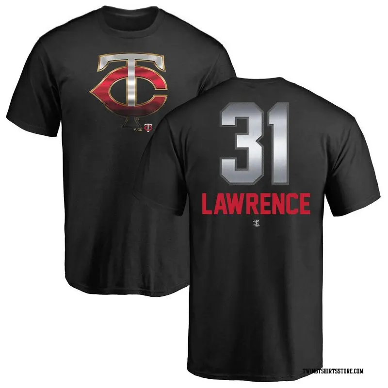 Men's Minnesota Twins ＃31 Justin Lawrence Black Midnight Mascot T-Shirt
