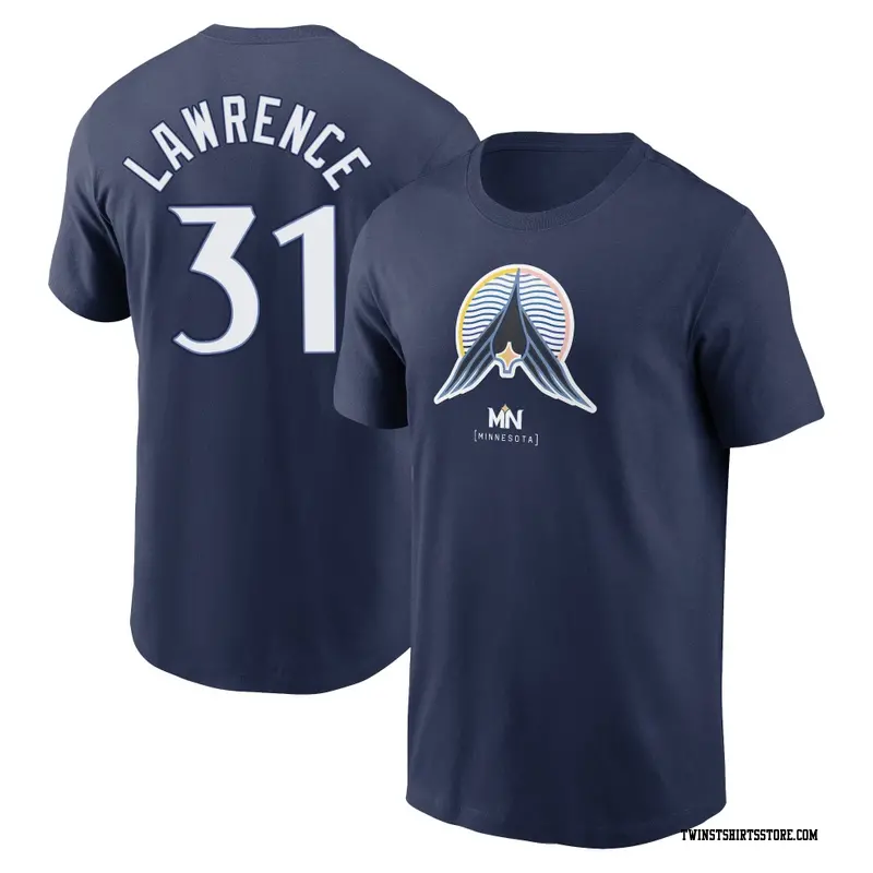 Men's Minnesota Twins ＃31 Justin Lawrence Navy 2024 City Connect Name & Number T-Shirt