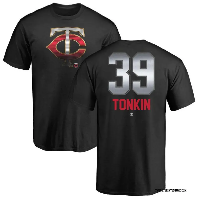 Men's Minnesota Twins ＃39 Michael Tonkin Black Midnight Mascot T-Shirt
