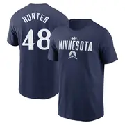 Men's Minnesota Twins ＃48 Torii Hunter Navy 2024 City Connect Graphic Name & Number T-Shirt