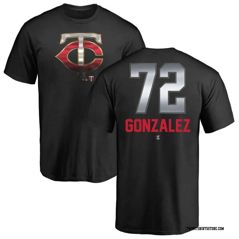 Men's Minnesota Twins ＃72 Gabriel Gonzalez Black Midnight Mascot T-Shirt