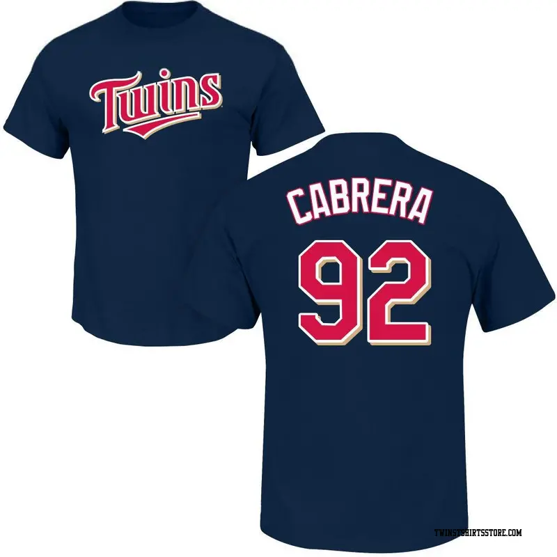 Men's Minnesota Twins ＃92 Genesis Cabrera Navy Roster Name & Number T-Shirt