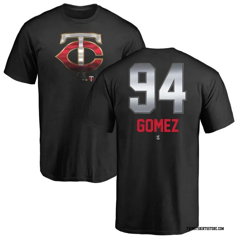 Men's Minnesota Twins ＃94 Yoendrys Gomez Black Midnight Mascot T-Shirt