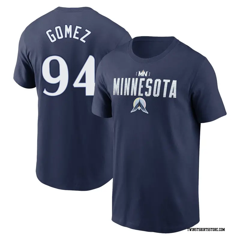 Men's Minnesota Twins ＃94 Yoendrys Gomez Navy 2024 City Connect Graphic Name & Number T-Shirt