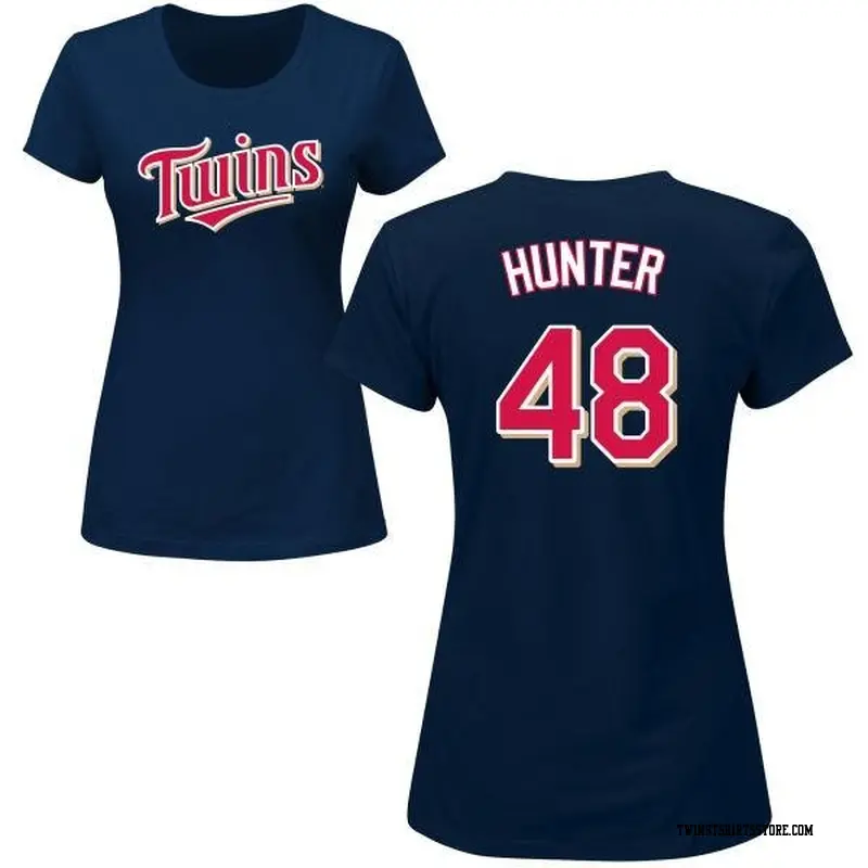 Women's Minnesota Twins ＃48 Torii Hunter Navy Roster Name & Number T-Shirt