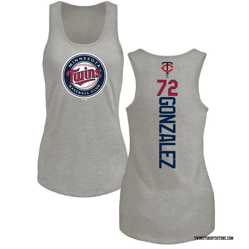 Women's Minnesota Twins ＃72 Gabriel Gonzalez Ash Backer Tank Top