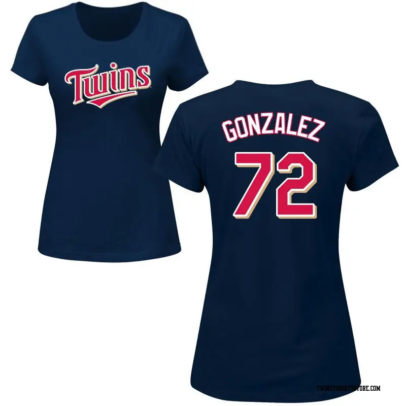 Women's Minnesota Twins ＃72 Gabriel Gonzalez Navy Roster Name & Number T-Shirt