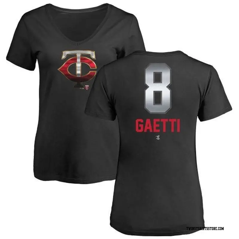 Women's Minnesota Twins ＃8 Gary Gaetti Black Branded Midnight Mascot V-Neck T-Shirt