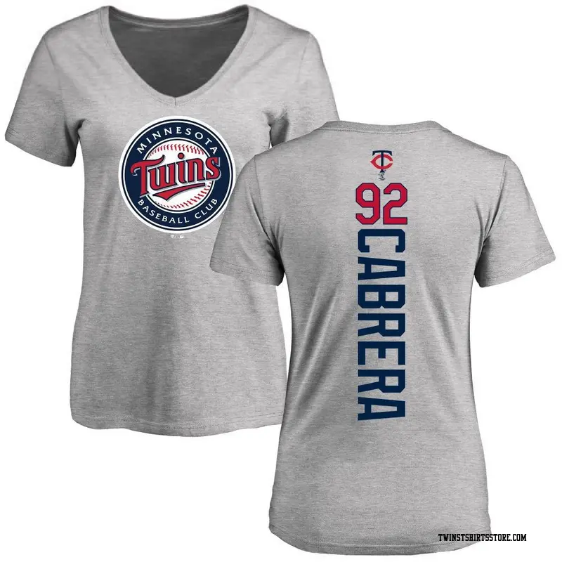 Women's Minnesota Twins ＃92 Genesis Cabrera Ash Backer Slim Fit T-Shirt