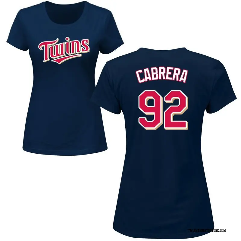 Women's Minnesota Twins ＃92 Genesis Cabrera Navy Roster Name & Number T-Shirt