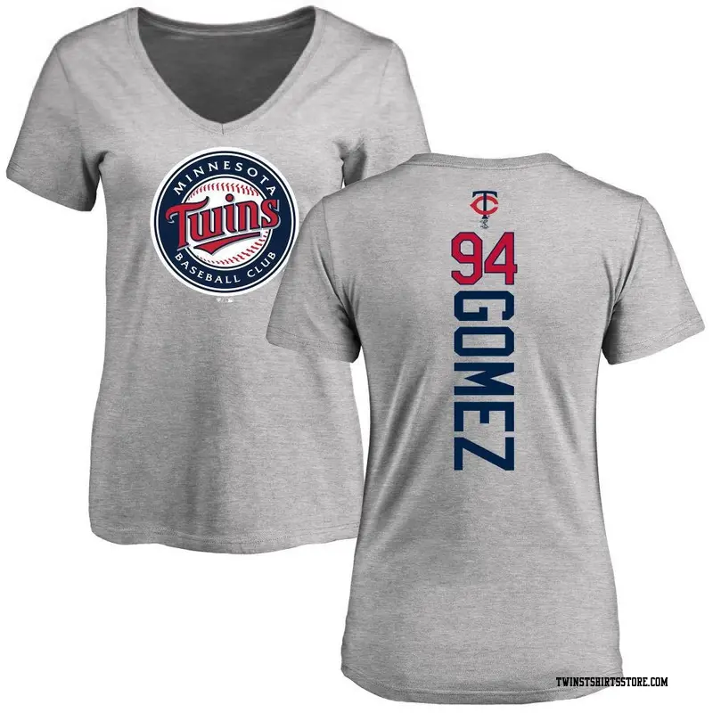 Women's Minnesota Twins ＃94 Yoendrys Gomez Ash Backer Slim Fit T-Shirt