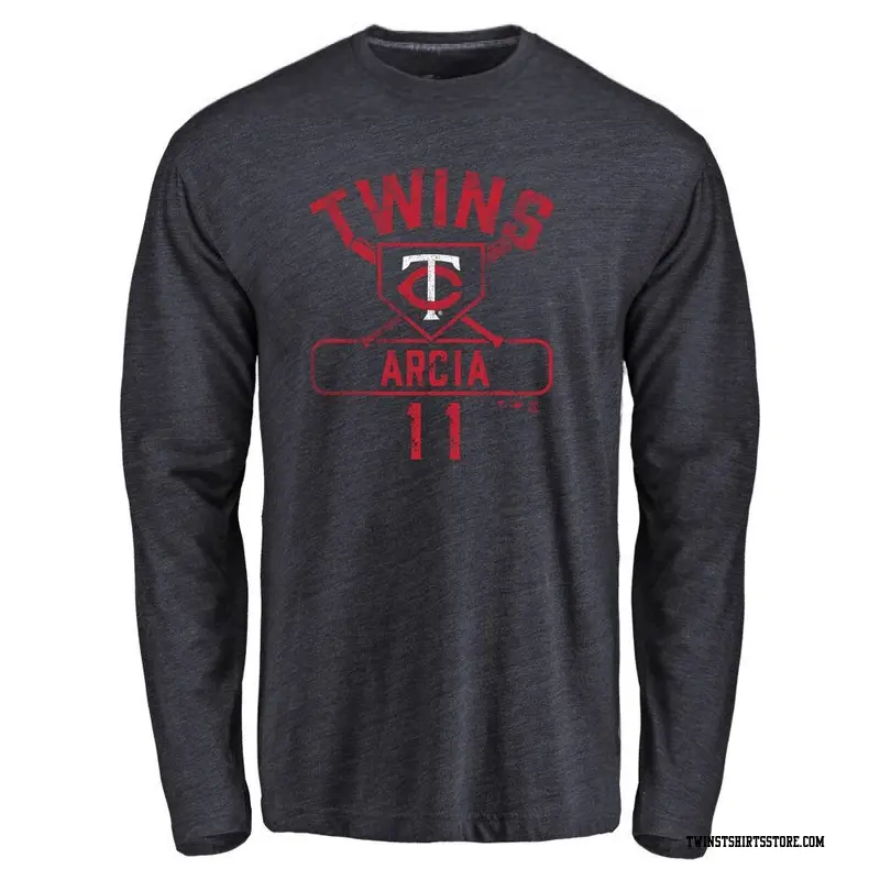 Youth Minnesota Twins ＃11 Orlando Arcia Navy Base Runner Long Sleeve T-Shirt