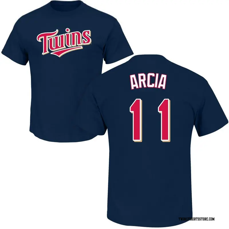 Youth Minnesota Twins ＃11 Orlando Arcia Navy Roster Name & Number T-Shirt