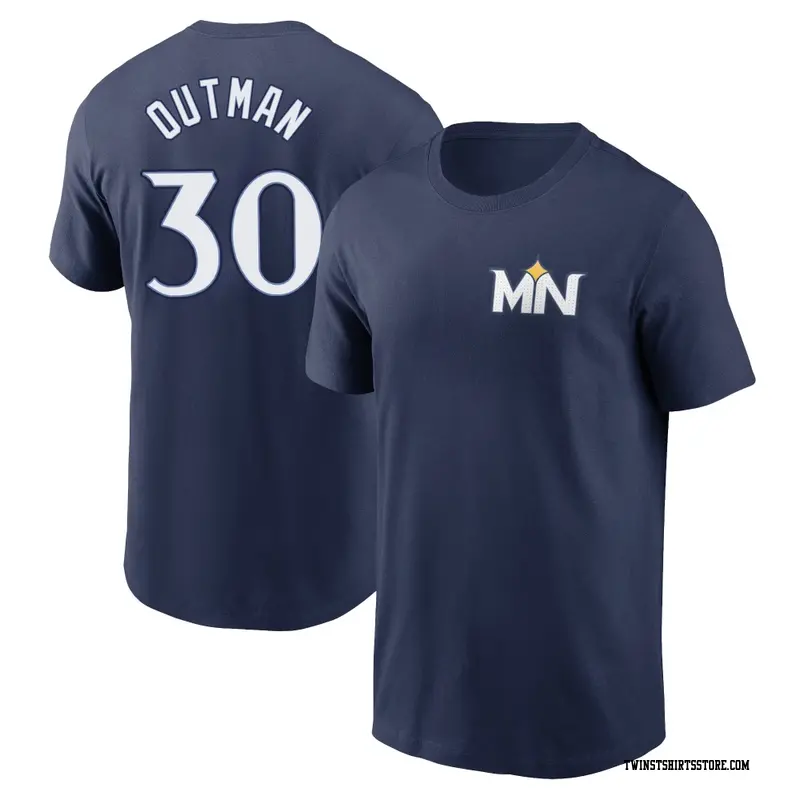 Youth Minnesota Twins ＃30 James Outman Navy 2024 City Connect Fuse Name & Number T-Shirt