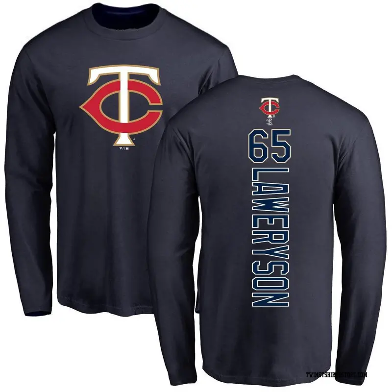 Youth Minnesota Twins ＃65 Cody Laweryson Navy Backer Long Sleeve T-Shirt