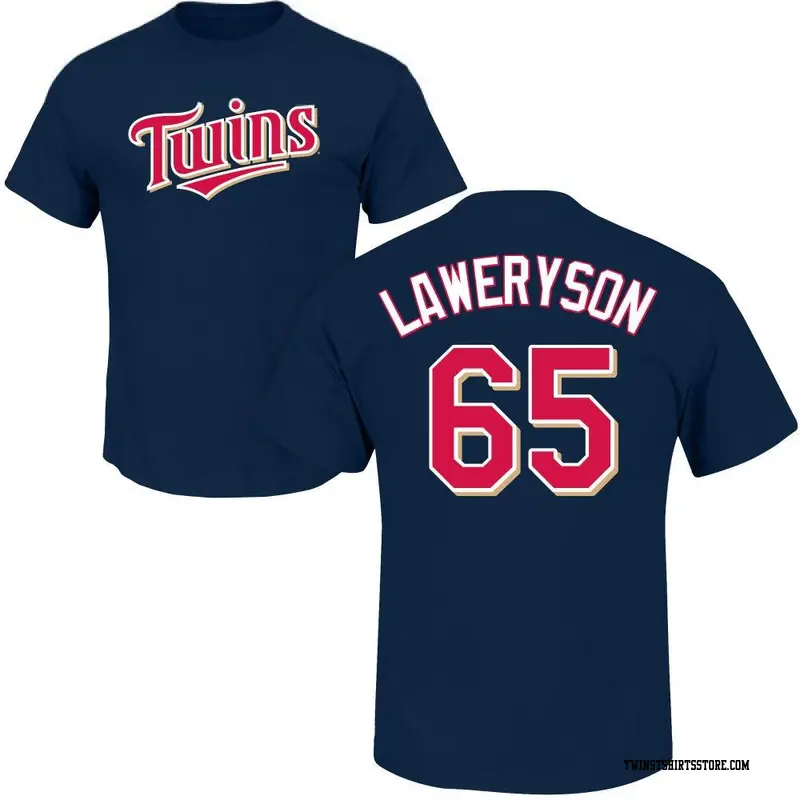 Youth Minnesota Twins ＃65 Cody Laweryson Navy Roster Name & Number T-Shirt
