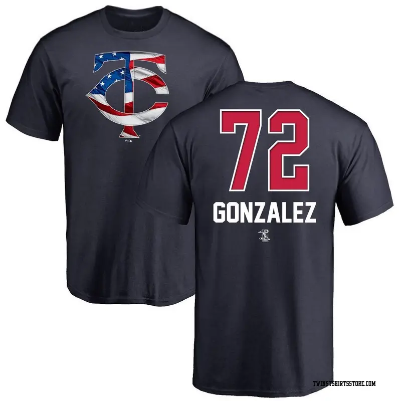 Youth Minnesota Twins ＃72 Gabriel Gonzalez Navy Name and Number Banner Wave T-Shirt