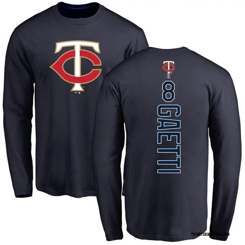 Youth Minnesota Twins ＃8 Gary Gaetti Navy Backer Long Sleeve T-Shirt