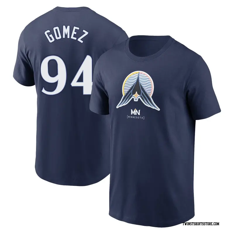 Youth Minnesota Twins ＃94 Yoendrys Gomez Navy 2024 City Connect Name & Number T-Shirt
